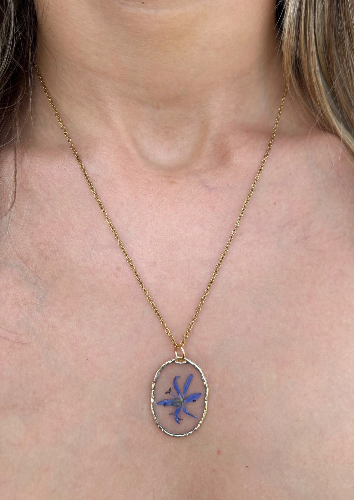 Collana fioriture trasparente - scilla silvestre