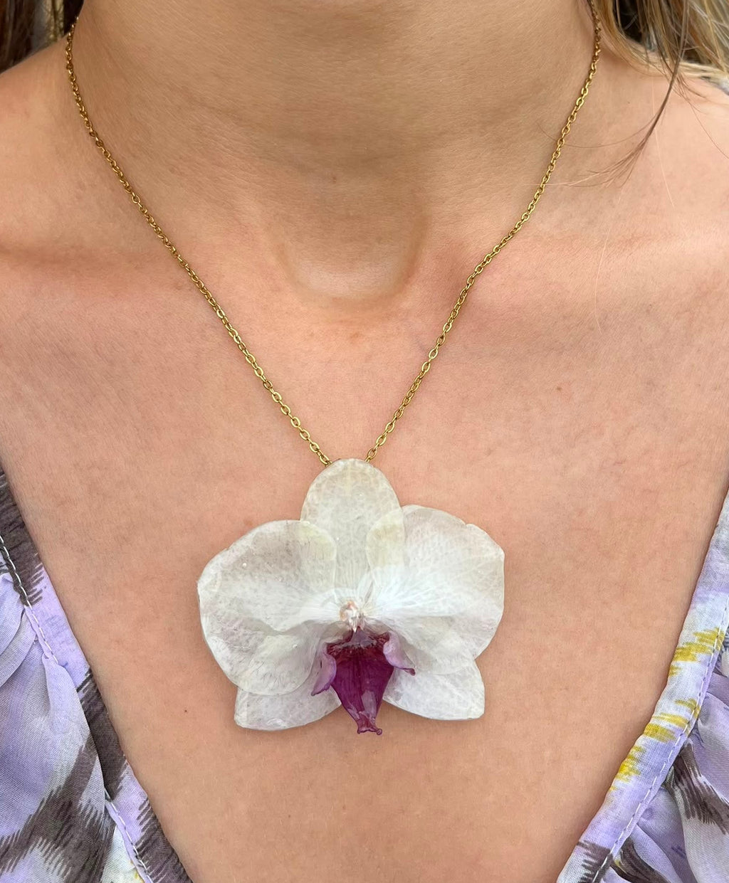 Collana fiori - orchidea bianca