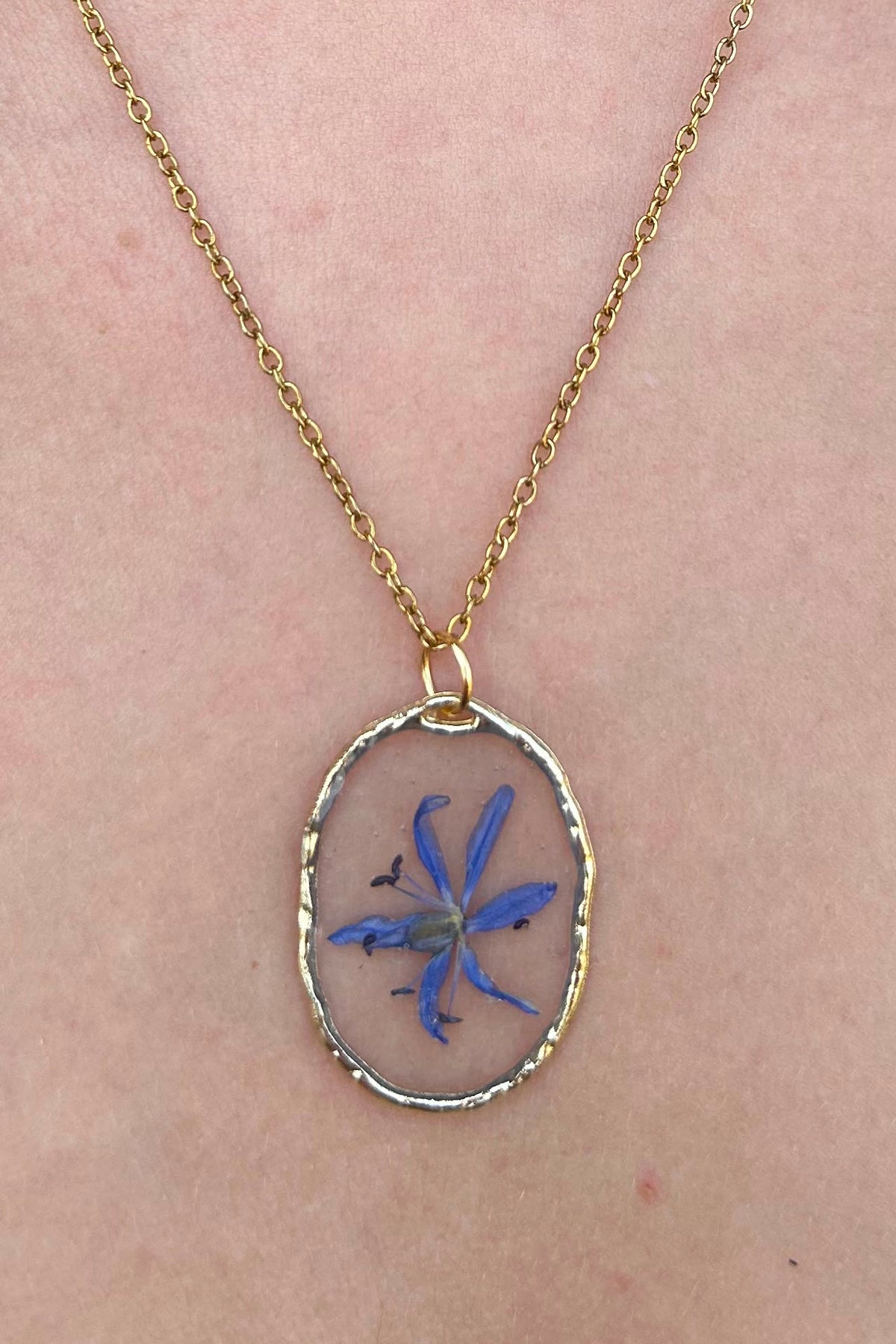 Collana fioriture trasparente - scilla silvestre