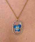 Collana fioriture trasparente - ortensia azzurra