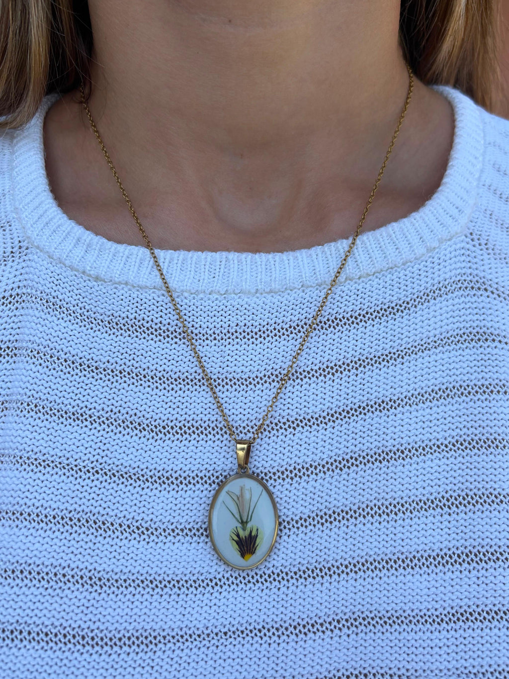 Collana medaglietta - cuore violetta gialla marrone