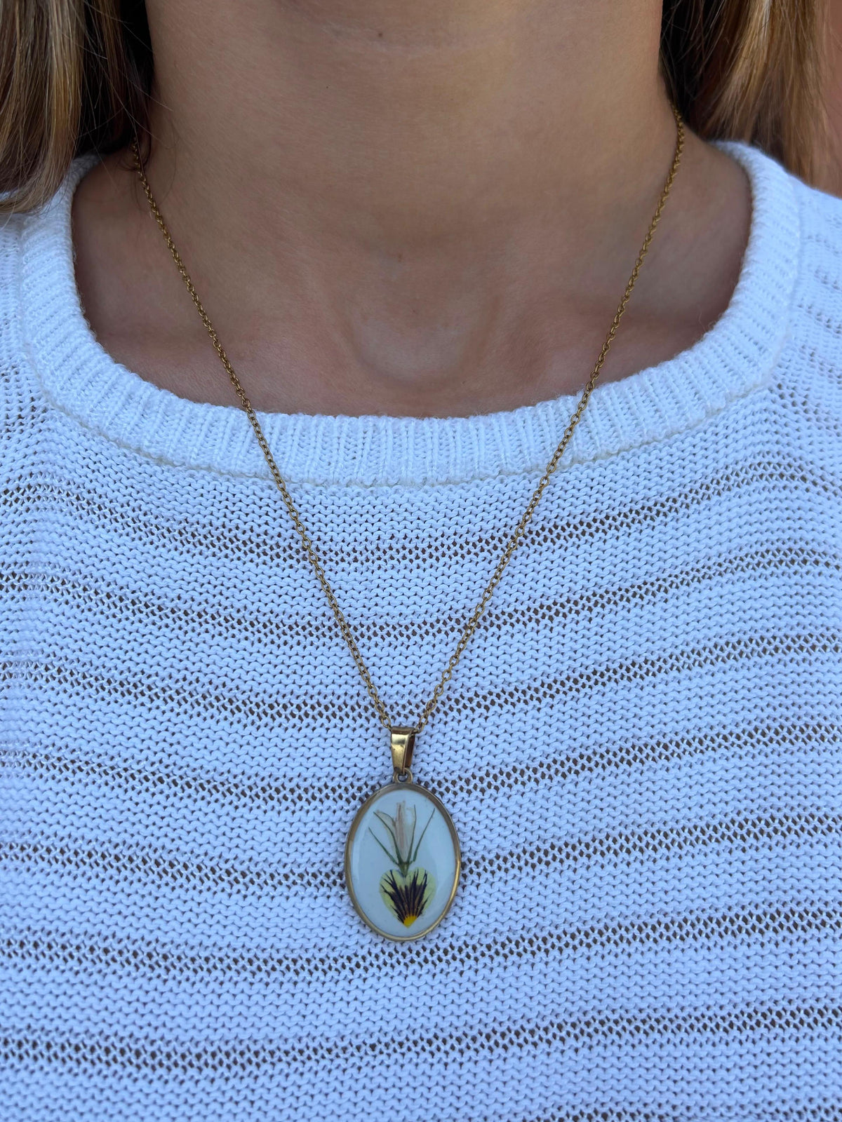 Collana medaglietta - cuore violetta gialla marrone