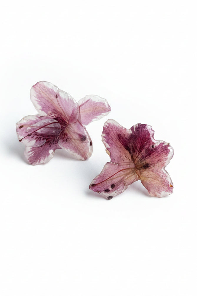 Orecchini fiori - azalee rosa