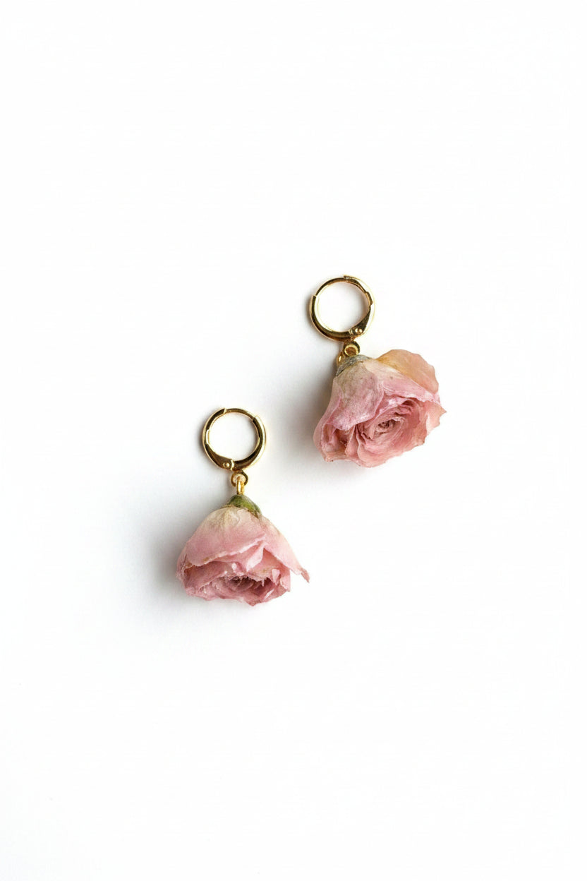 Orecchini fiori - roselline rosa