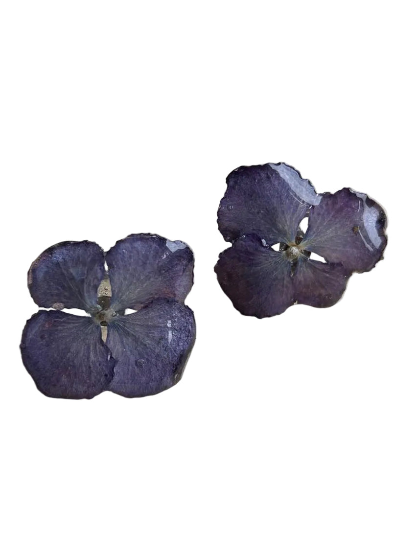 Orecchini fiori - ortensie viola