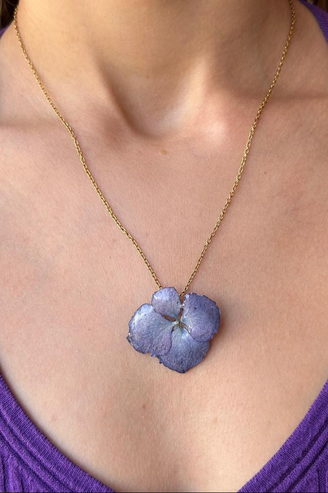 Collana fiori - ortensia viola