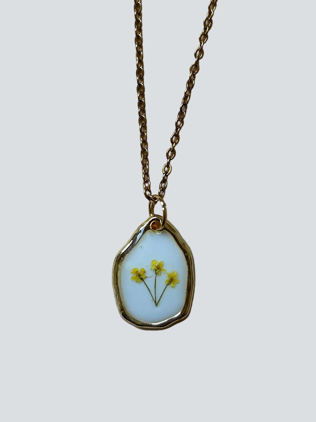 Collana piccole fioriture - fiori di campo gialli