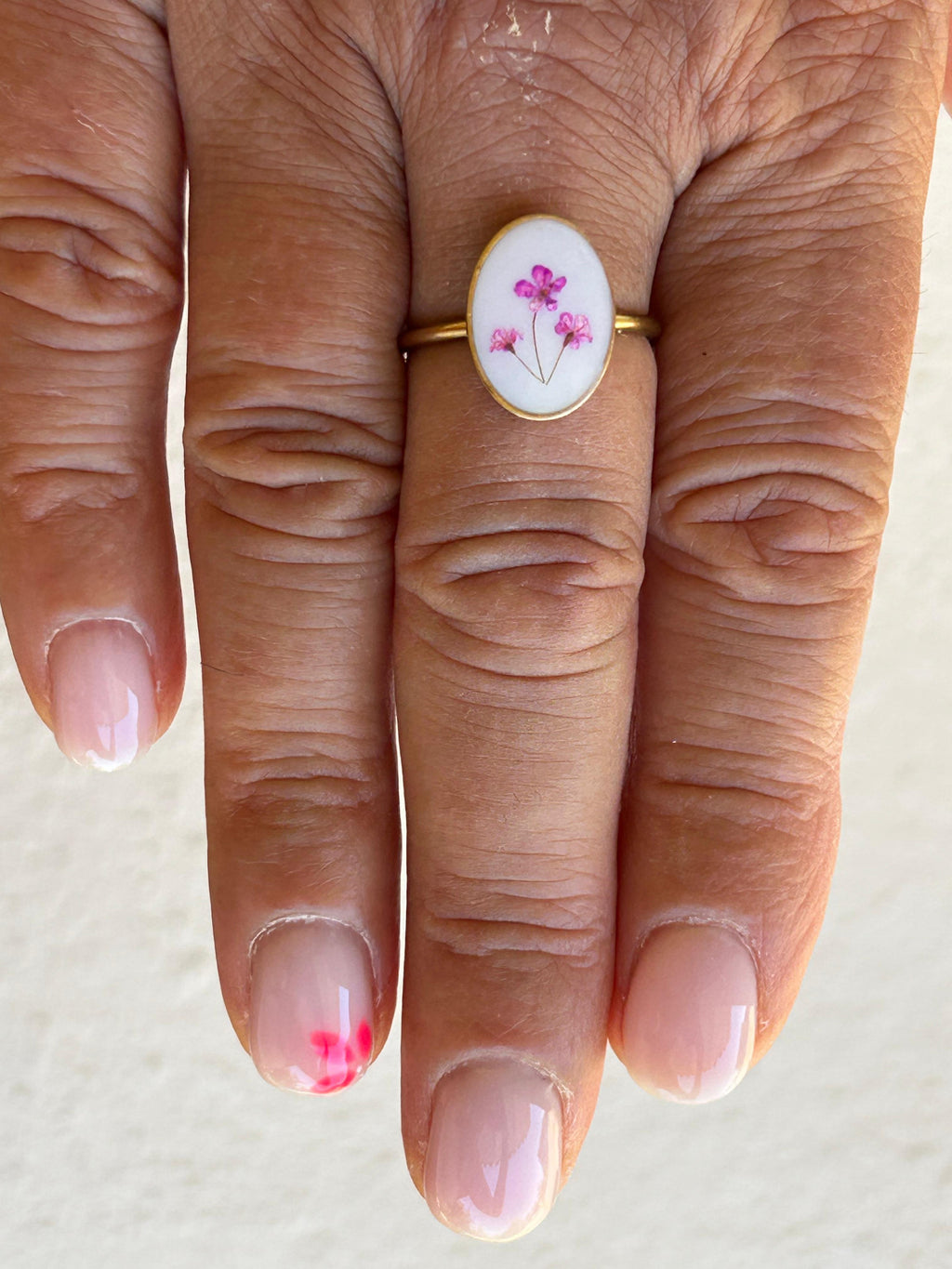 Anello piccole fioriture - fiori di campo rosa