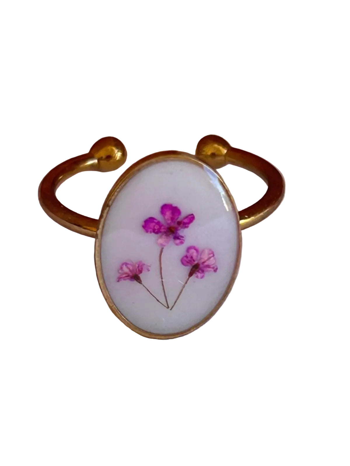 Anello piccole fioriture - fiori di campo rosa