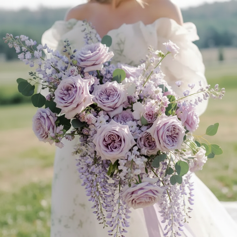 Bouquet da sposa lilla