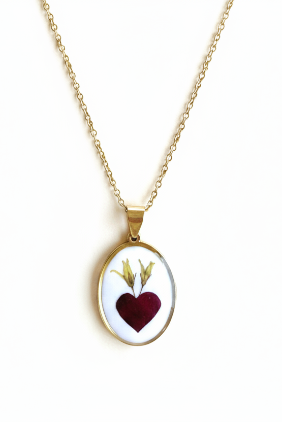 Collana cuore sfondo bianco